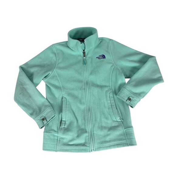 The North Face Girls Medium 10/12 Green Fleece Full Zip Jacket - Picture 1 of 9